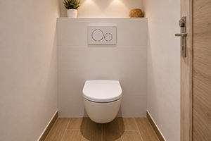 wc suspendu 300x200 Installation d'un WC suspendu par un plombier au Mans